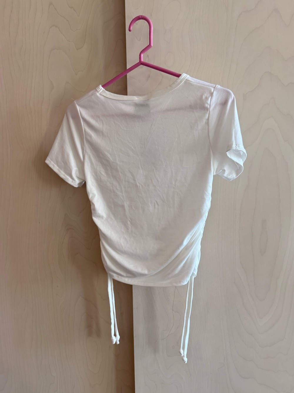 Olivia Rae White Crop Top with Drawstring